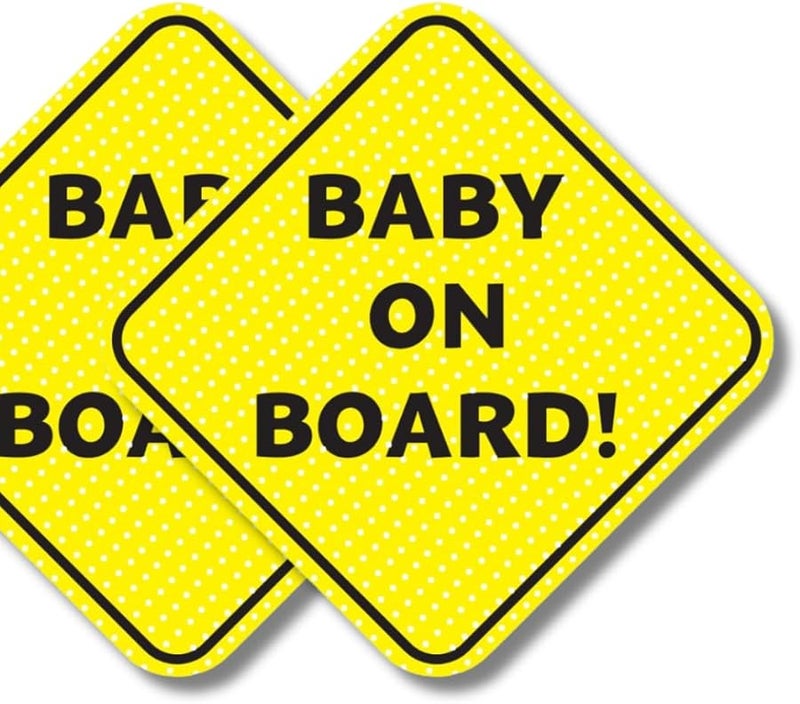 Baby On Board Car Sticker 2 Pack Text Only Durable Adhesive Weatherproof Easy Apply Remove - Image 1